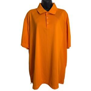 Nike Golf Men Polo Shirt Extra Large Orange Short Sleeve Dri Fit Stay Cool New